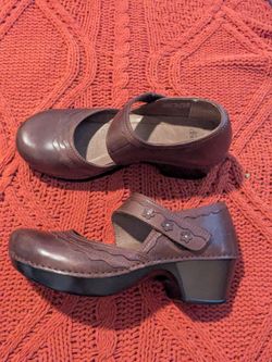 Dansko Chocolate Brown 🤎 Harlow Mary Jane Clogs Sz 9
