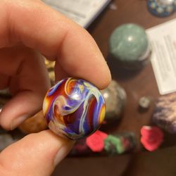 Trippy Glass Blown Big Marble. Pictures Don’t Do It Justice At All.  75$ Obo