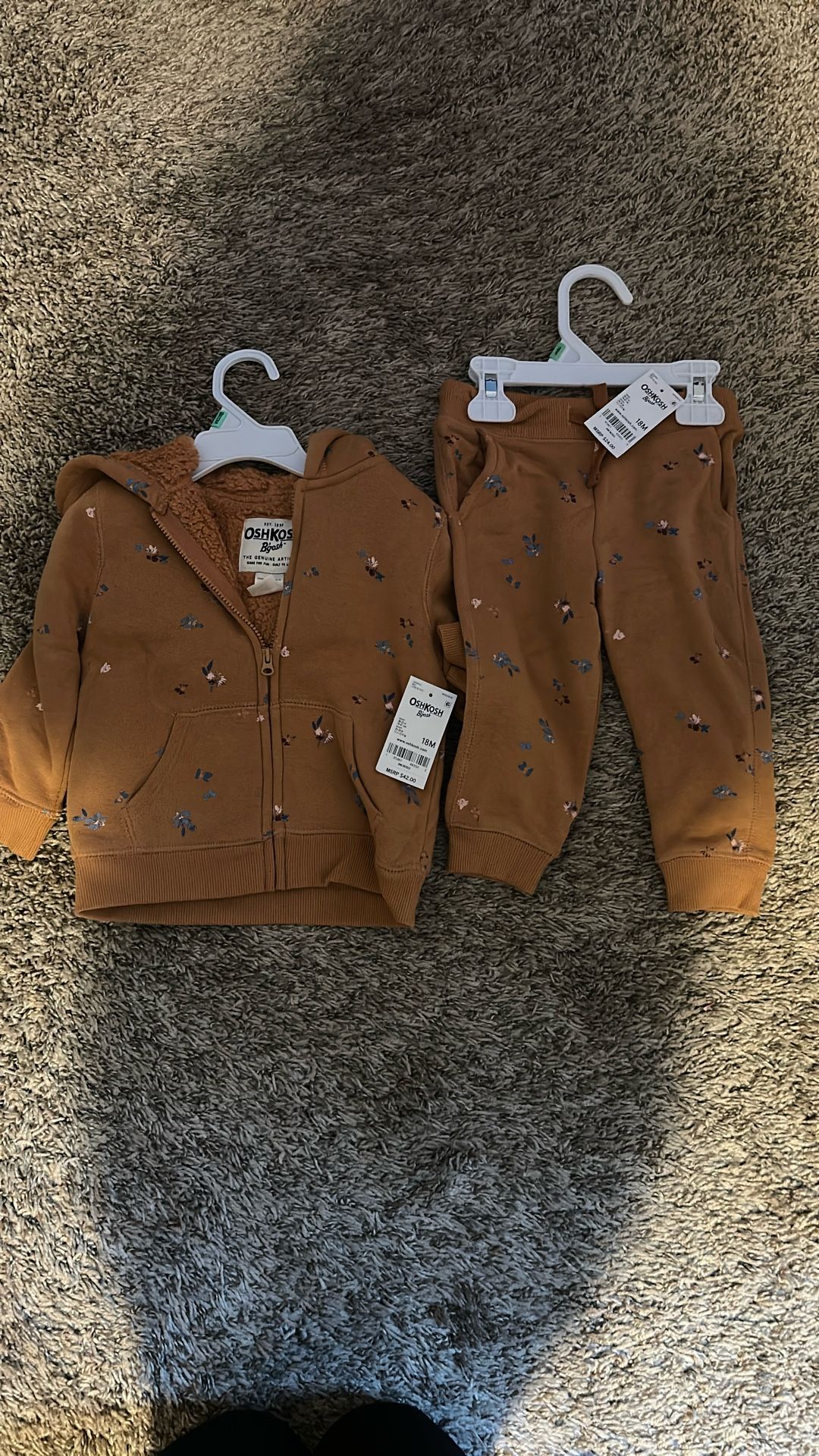 NEW OSHKOSH Fleece Lined 2pc-18 Months