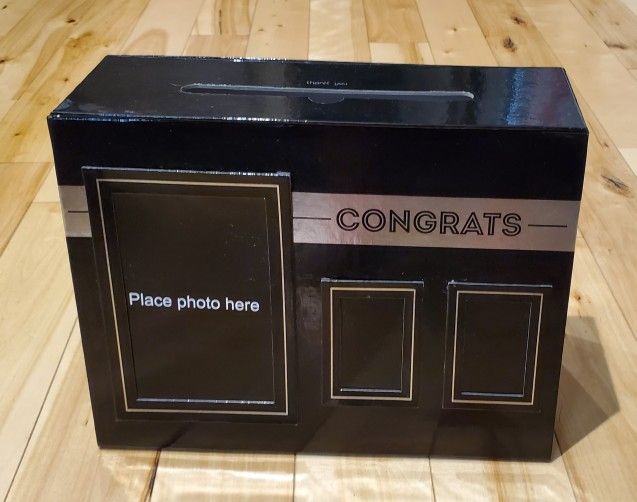 Target Black & Silver 'Congrats' Photo Card Box (8.5" high x 12" wide x 6" deep)