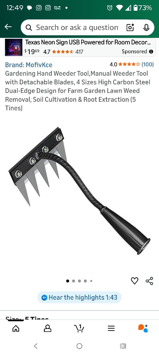 New In Package,!! Weed Tool. See Photo. Cash AND Pickup Only