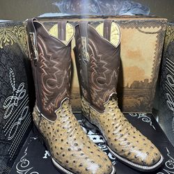 Bota/imitación de avestruz/ 100% piel de rez/9.5USA
