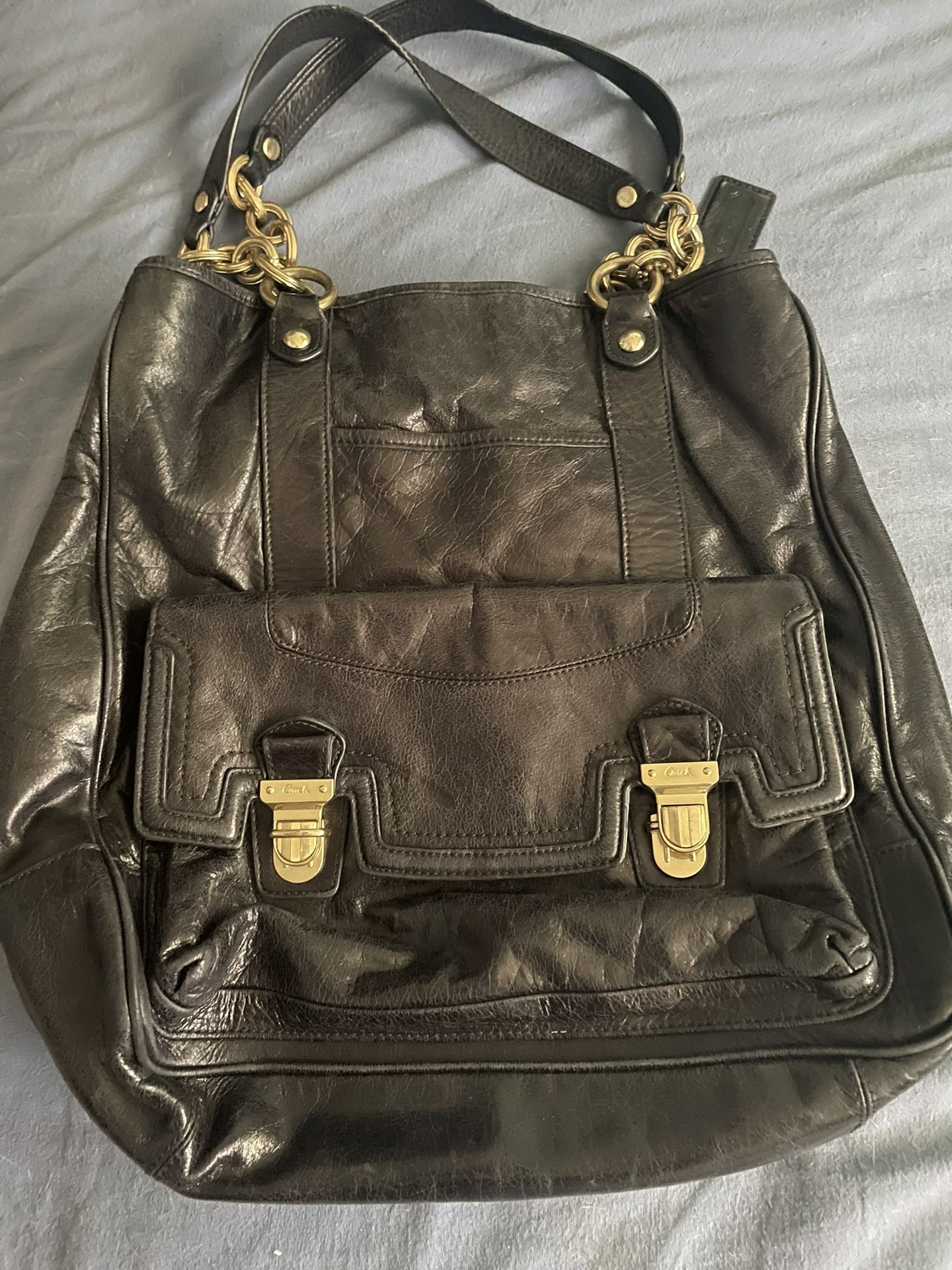 Black Leather Coach Purse