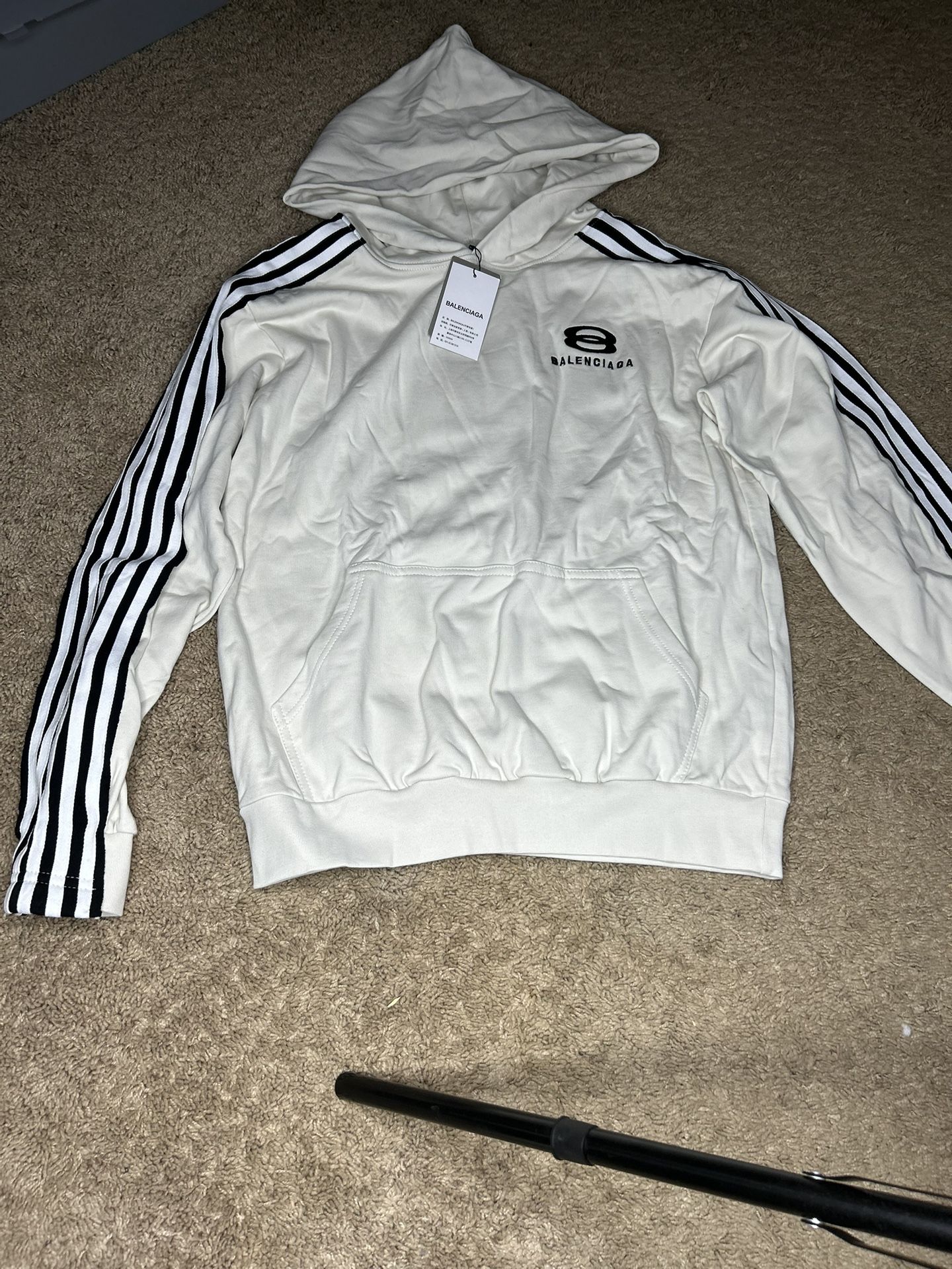 Balenciaga Black And White Hoodie Sizes Medium 