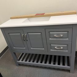 42 Inch Wood Vanity With Top Gary Color