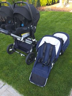 Bugaboo Donkey 2 Duo stroller plus bugaboo Turle air by nuna carseats