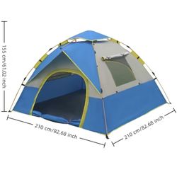 83x83x61 inches Mixed Color Outdoor Automatic Pop-Up Tent.