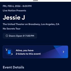 Jessie J Concert Ticket 