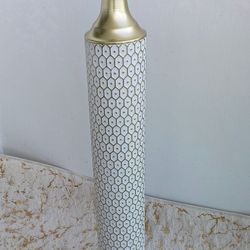 Brand New large white and golden vase