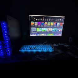 Gaming pc and monitor comes with gaming keyboard and mouse with leds