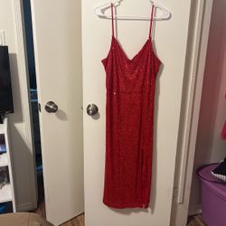 Red Sequins Dress 