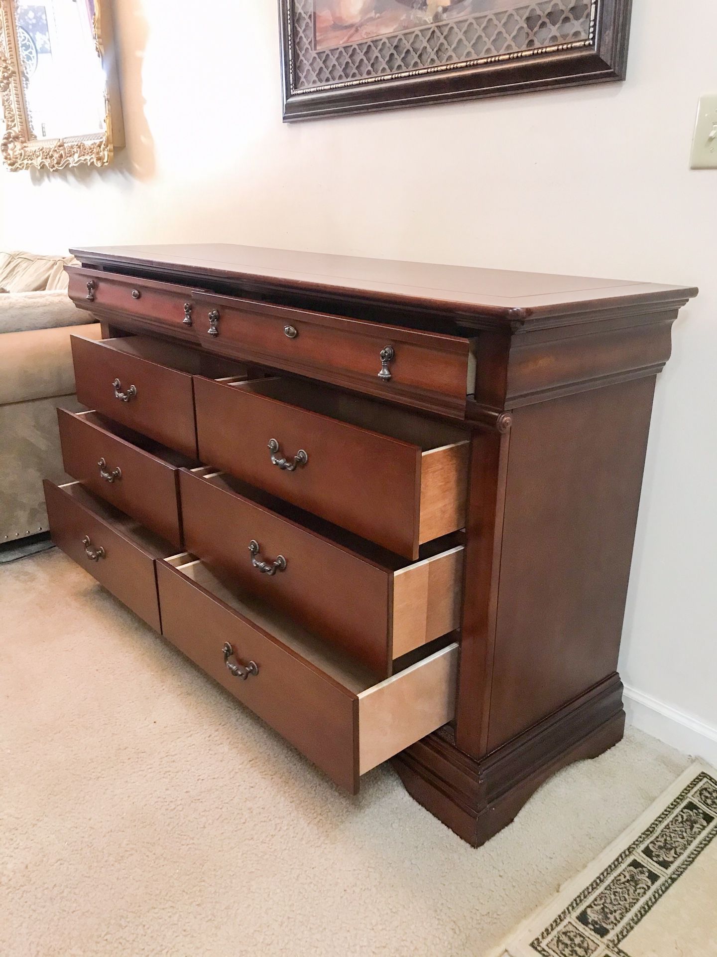 Beautiful real wood dresser with 8 drawers
