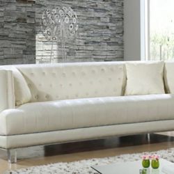Lucas Velvet Cream Sofa

