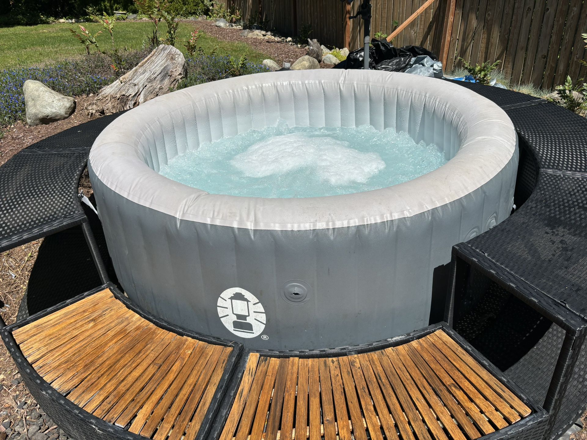 COLEMAN “Lay-Z-Spa” AND surround with step & storage