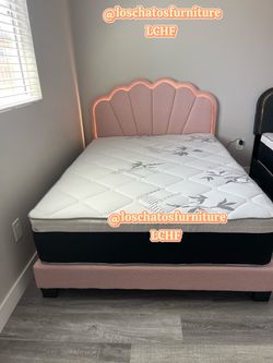 Full size bed frame with mattress