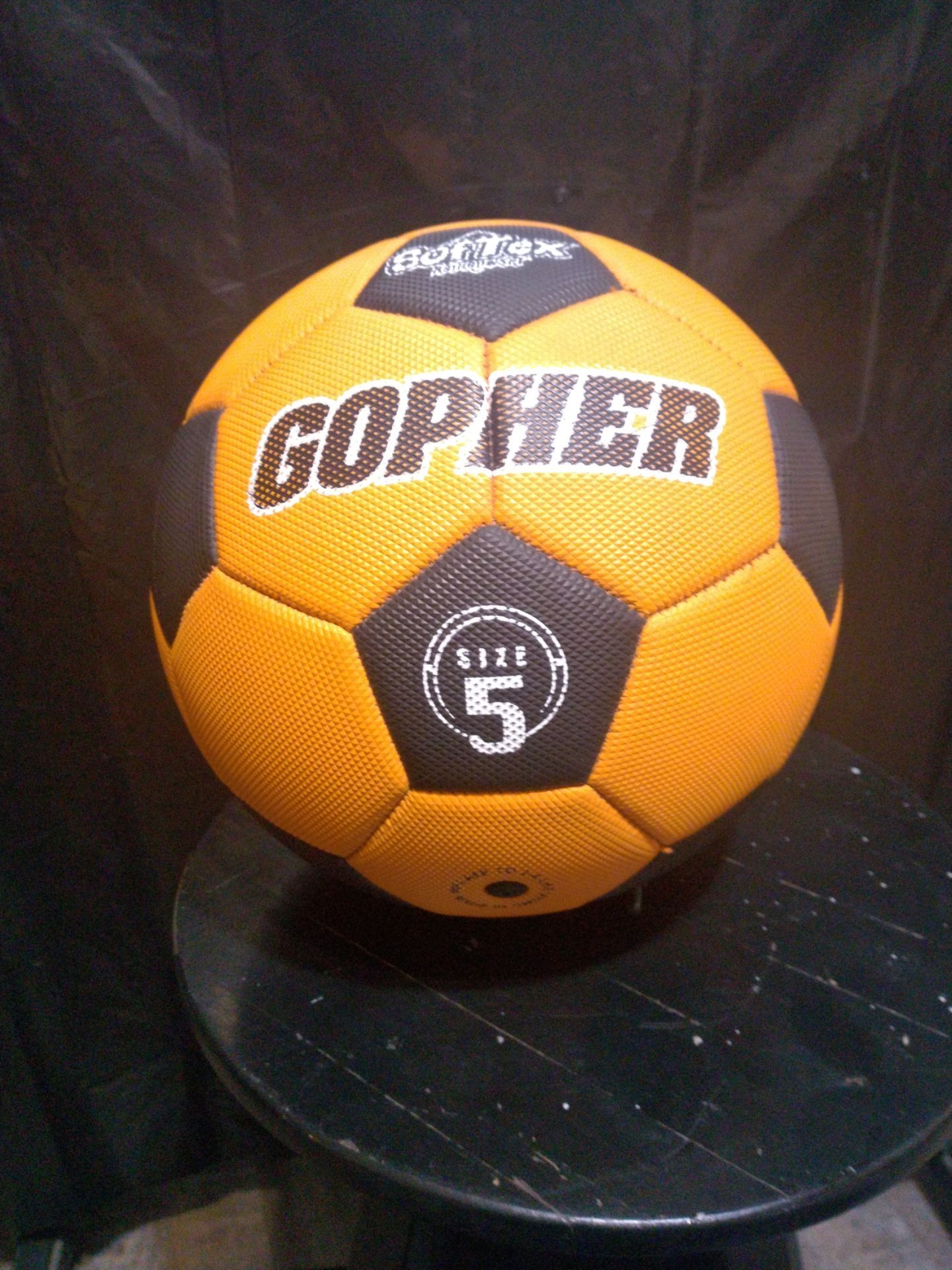 Yellow and Black Gopher Softex Size 5 Soccer Ball ⚽.