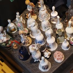 Ceramic collection porcelain bells figurines etc 100 piece lot