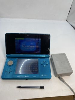 Nintendo 3DS Handheld Console Aqua Blue  USA w Pokémon Mario Zelda games