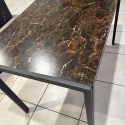 Laminated Faux Marble Top Dinner Table