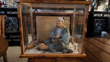 Rare Vtg hagata urasaki Japanese fisherman figurine