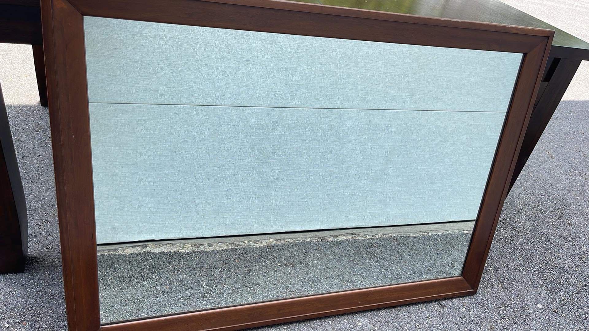 Vintage solid wood frame mirror 32”x46”