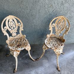 Antique Victorian Cast Iron Chairs