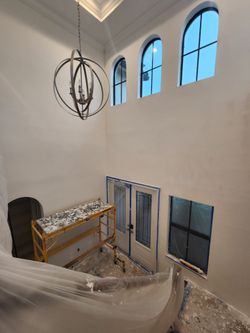 Orb Chandelier with Candelabra Lights