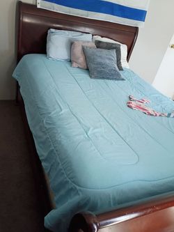 Cherry Wood Sleigh Bed Frame