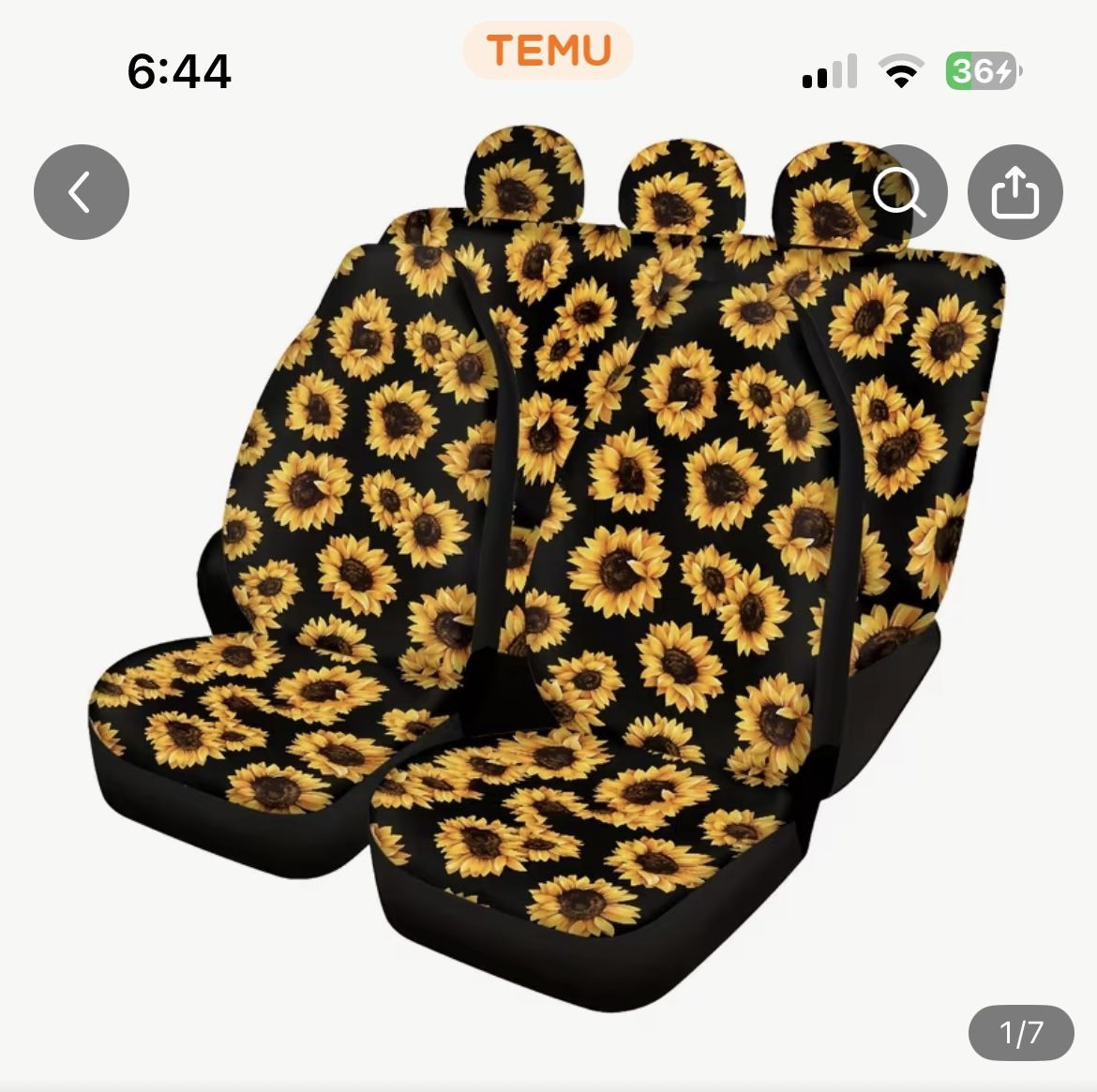 Sunflower Car Seat Covers 