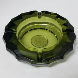 Vtg Indiana Glass Emerald Green Glass Ashtray