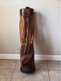 Vintage Vanguard Leather Golf Bag / Carry Bag – Classic Brown Leather