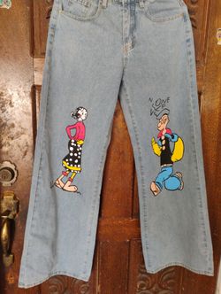 Popeye And Olive Oyl Jeans Women X - Small (2)