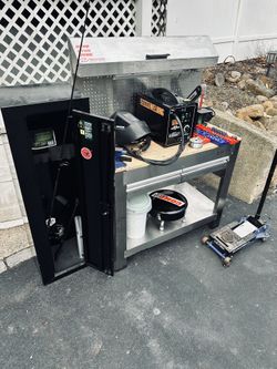 Workbench With Tools And A Gun Safe