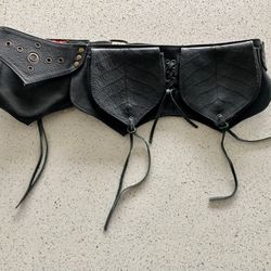Burning Man Leather Waist Bag Belt Purse