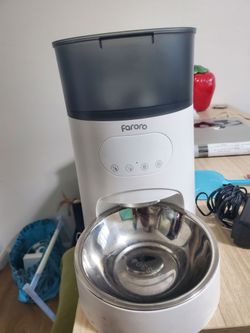 (823)
Faroro Automatic Cat Feeder, 4L Cat Food Dispenser with Timer, Portion Control, 1-6 Meals Per Day, Slow Feed, 10s Voice Recording, Dual Power fo