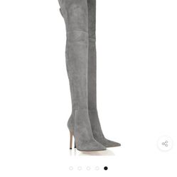 Alba Over Thigh High Boot (Grey) - 10