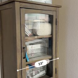 Tall Wood Accent Cabinet 