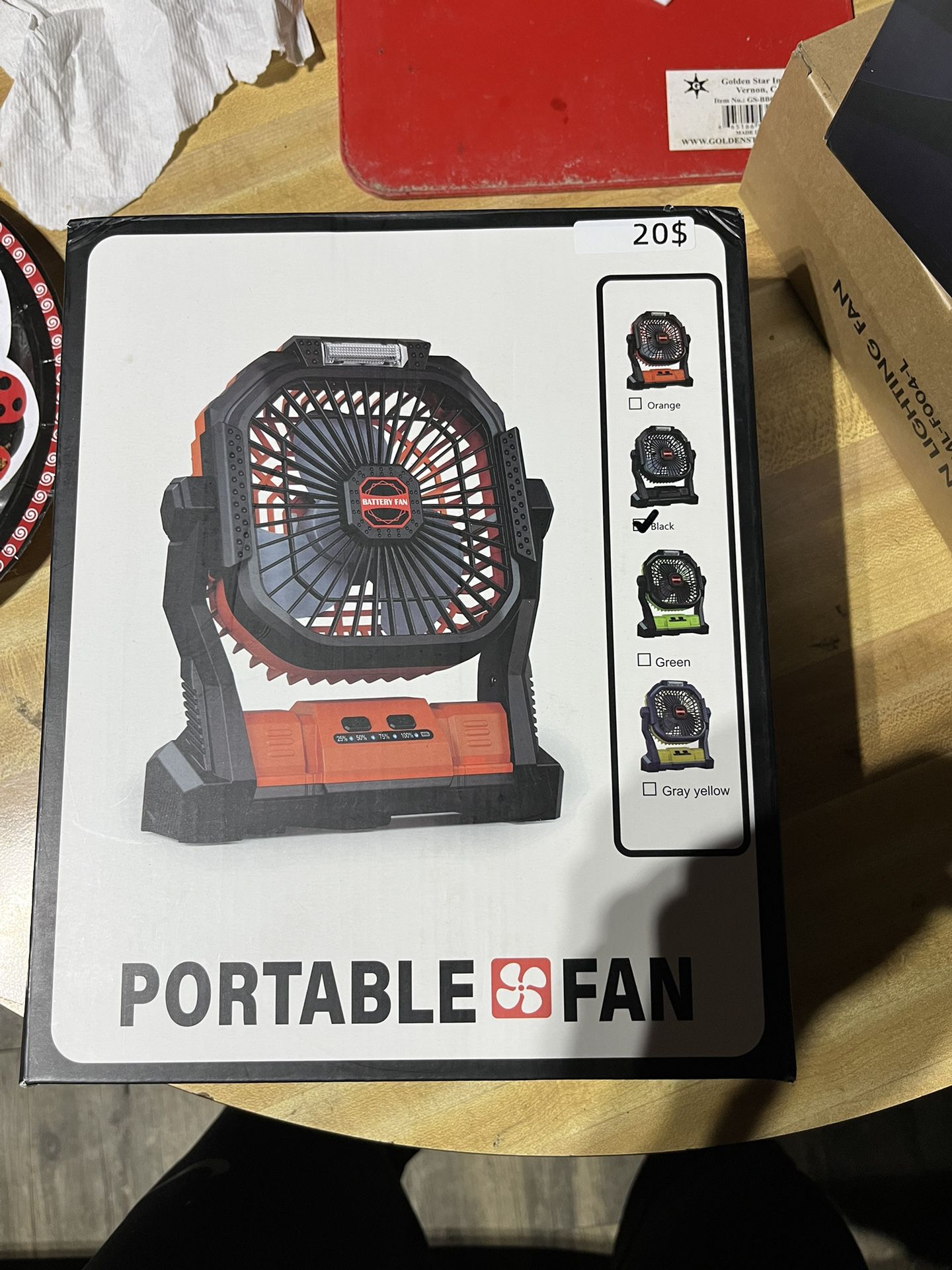 Portable Fan Rechargeable, Cordless Battery Powered Fan with LED Lantern, Small Table Fan, USB Battery Operated Fans for Travel Bedroom Home Camping T