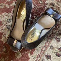 Michael Kors  Wedges Bow Brown Gold
