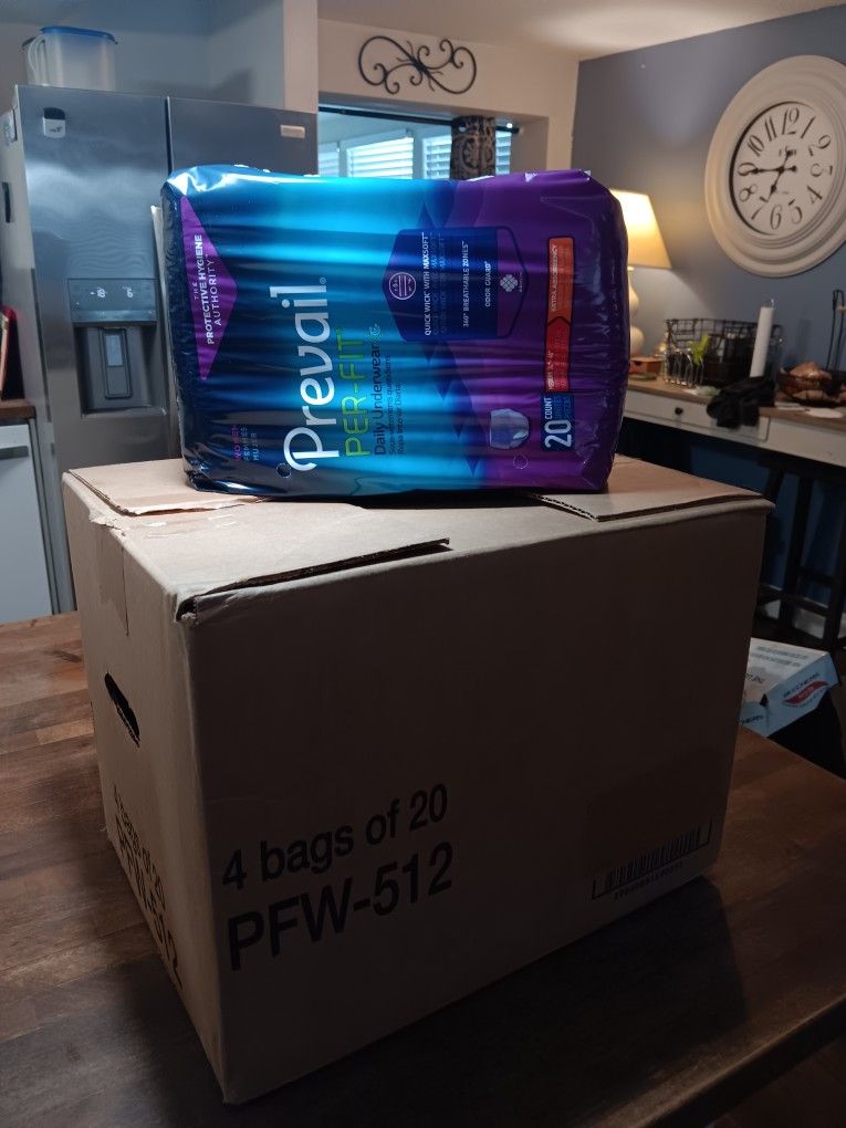 Prevail Adult Diapers. 2 Options. $50 Each Set Or $80 For Both.