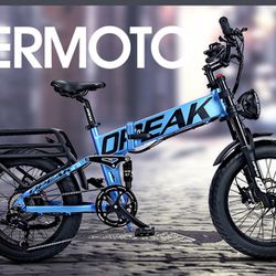OPEAK Ebike Foldable Electric Bike 750W Motor, 12AH Removable 48V Battery, 8 Speed, 20’’*4.0 Fat Tire Electric Bike Folding Ebikes for Adults