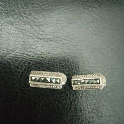 Vintage Sterling Silver Earrings with stones marked 925 collectable 