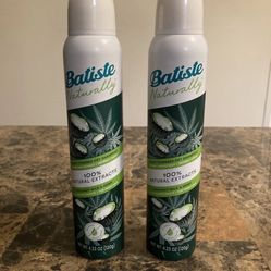  2 Batiste Natural Dry Shampoo Hemp Seed 4.23oz.