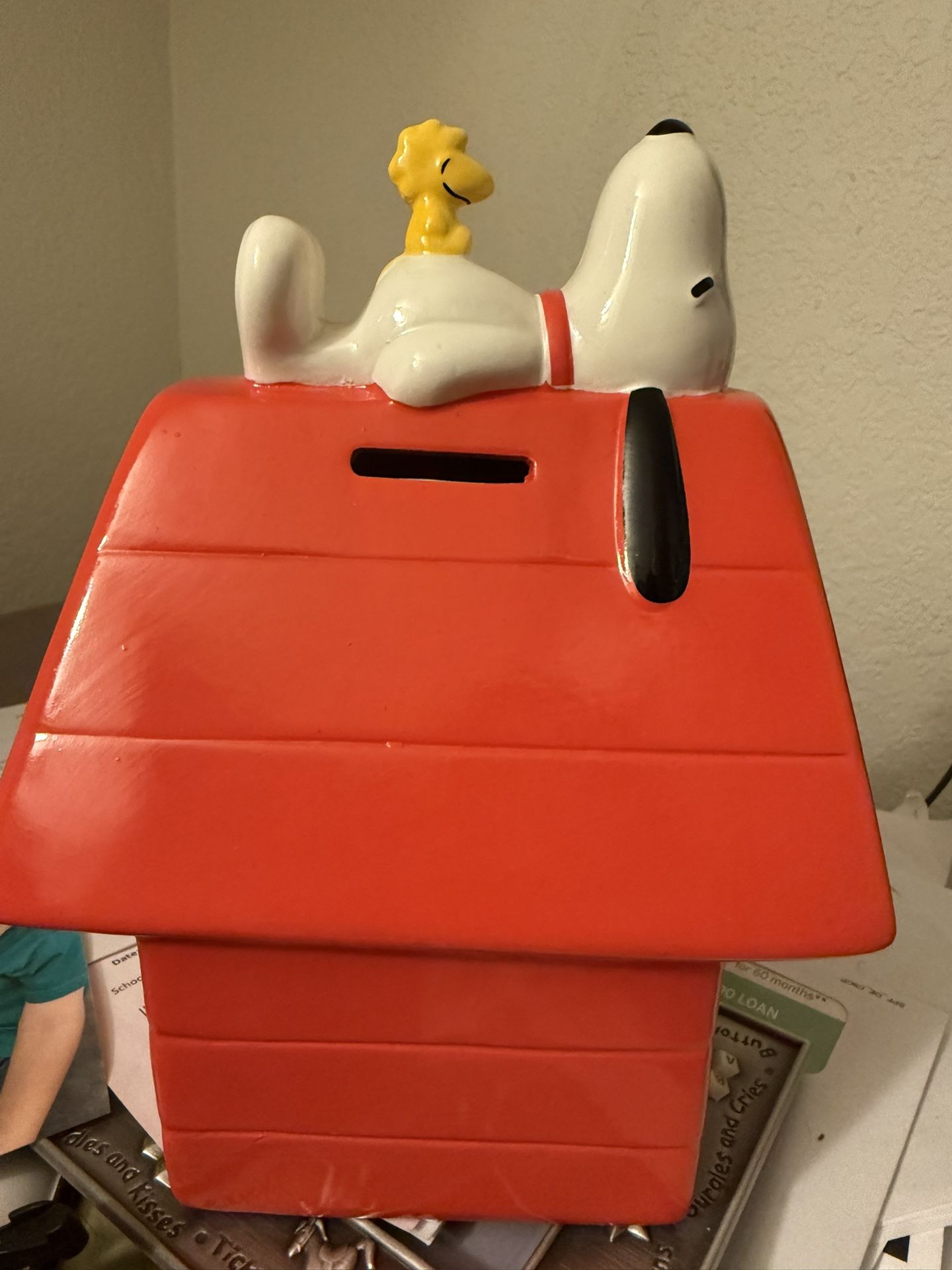 Ceramic Snoopy Doghouse Piggy Bank