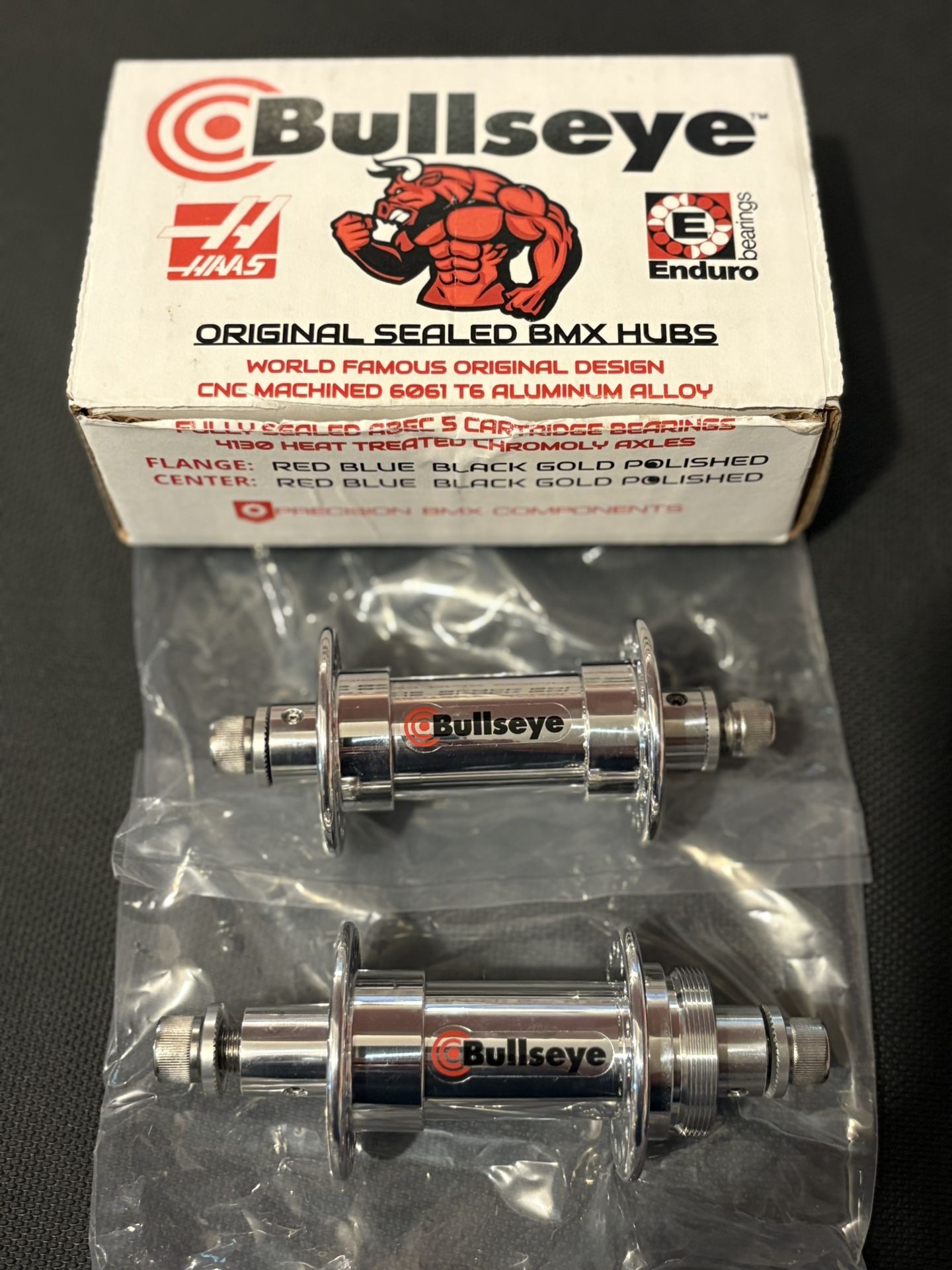 Bullseye BMX World Famous Original Bicycle Polished Hubs "NEW"