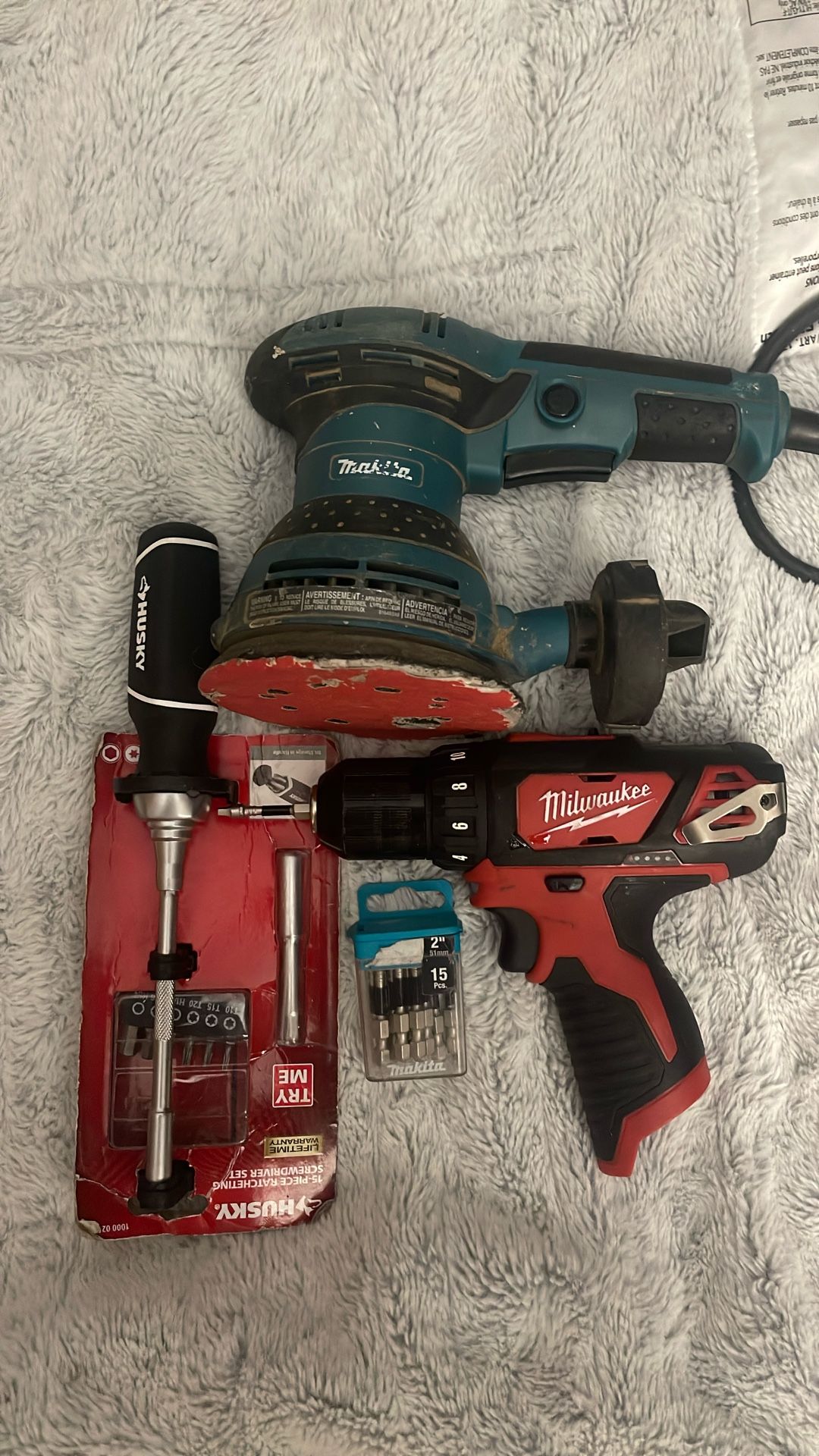Makita Sander And Milwaukee Drill