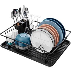 Removable cutlery drying Rack Small plate rack with tray Compact drain
