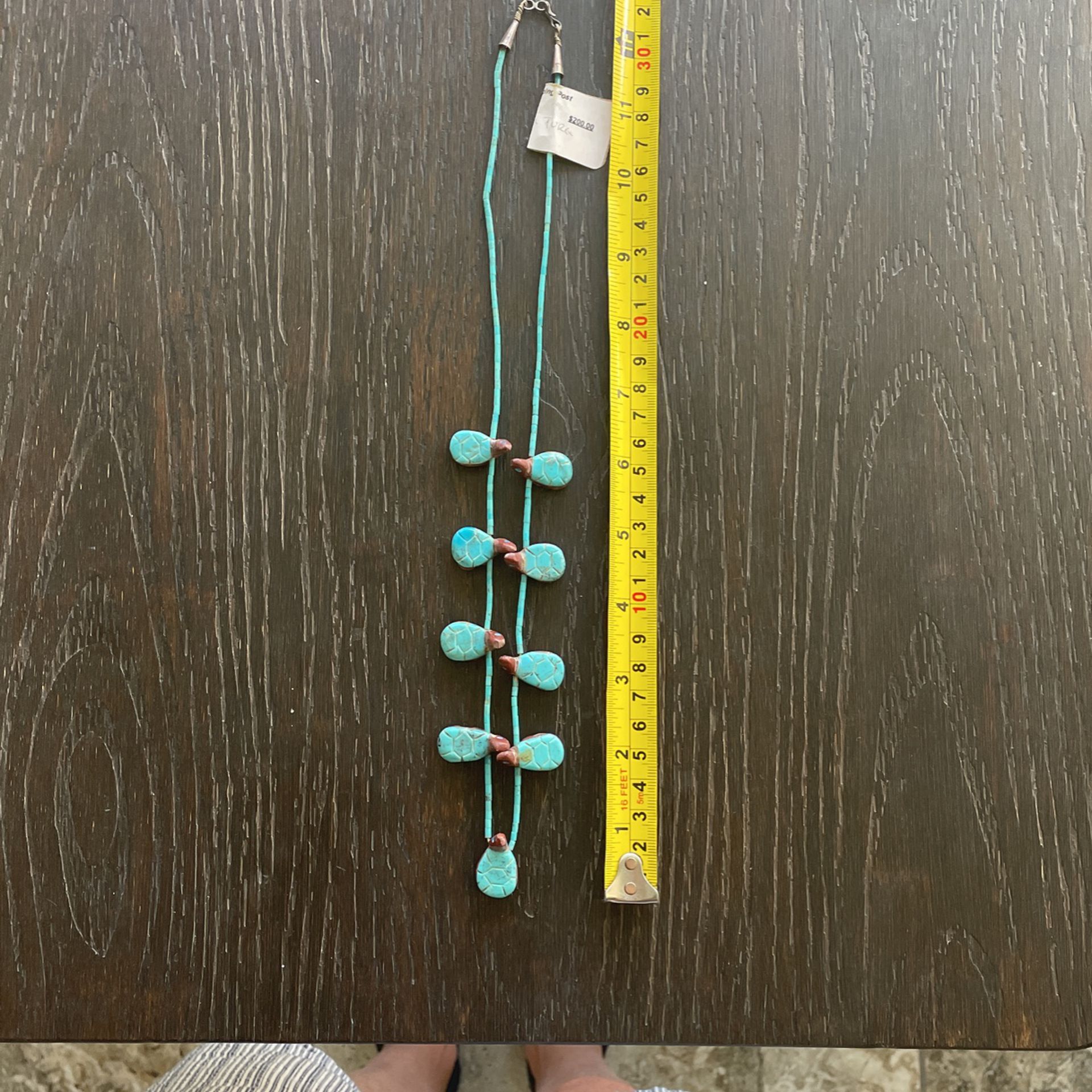Indian Canyons Trading Post Turtle Turquoise Beaded Necklace Medium