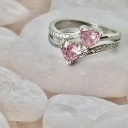 Pink Heart Ring, Size 9