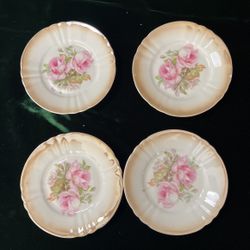Antique for small plate with roses on